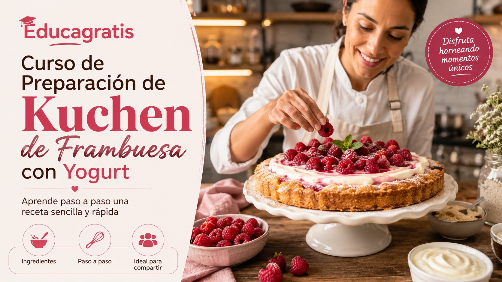 Curso de Preparación de Kuchen de Frambuesa