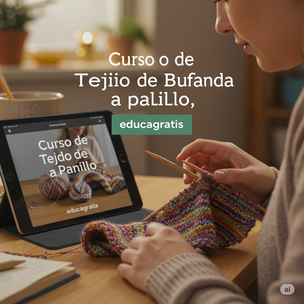 Curso Tejido Bufanda a Palillo