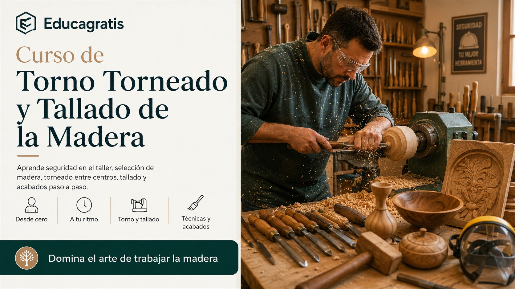 Curso de Torno Torneado y Tallado de la Madera