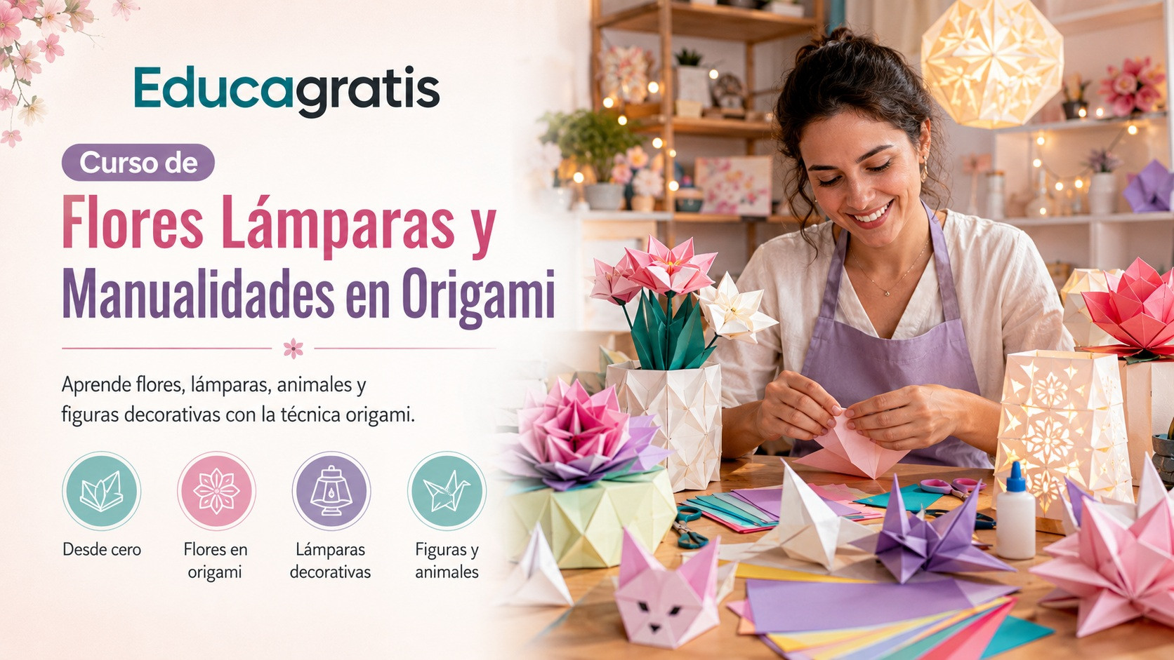 Curso de Flores y Manualidades en Origami