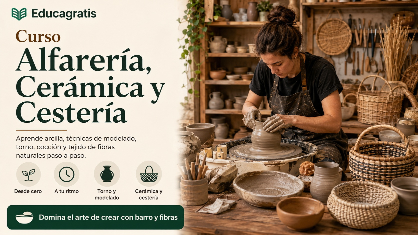 Curso de Alfarería, Cerámica y Cestería
