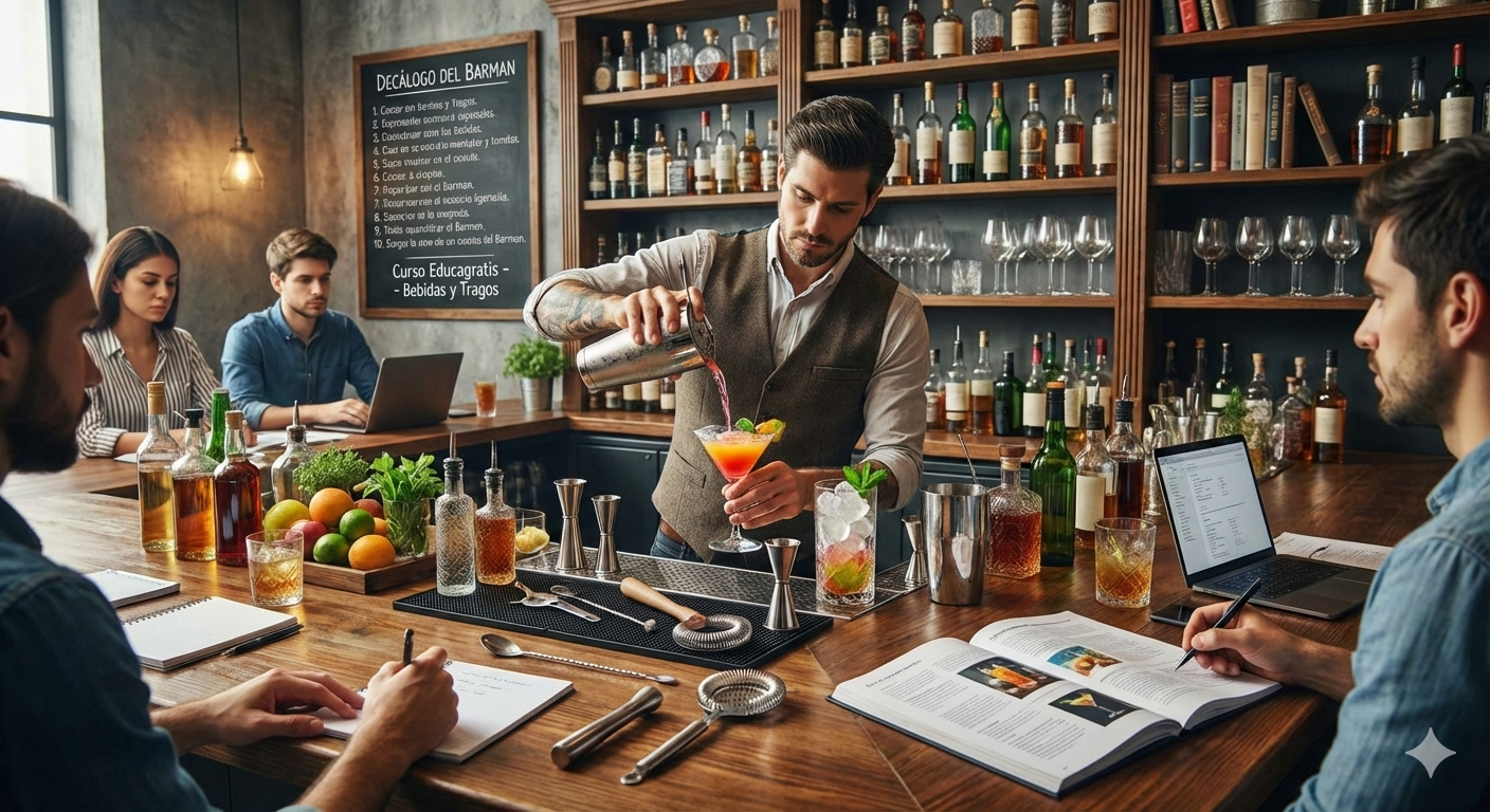 Curso gratis de Barman Bartender Bebidas y Tragos